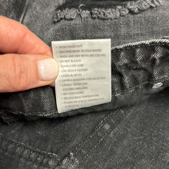 Kancan Black Button Fly Frayed Denim Shorts Size 13 - Picture 6 of 6